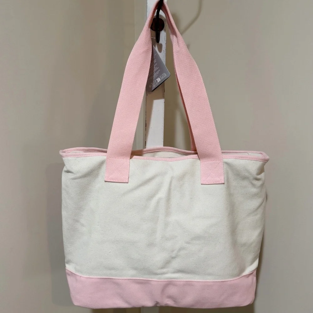 NEW 2026 SPRING “SEASONS OF LOVE” MICKEY & MINNIE LARGE CANVAS ZIP TOTE - Picture 10 of 10